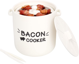 SOLIGT Ceramic Bacon Cooker for Microwave Oven - Splatter-Proof Design M... - $37.31