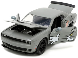 2015 Dodge Challenger Hellcat Gray with &quot;Tom&quot; Graphics and Jerry Diecast... - $51.49