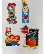 Set of 4 Kids Vintage Valentine&#39;s Day Cards Teacher - $12.00