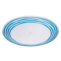 Clear and Blue Four Piece Swirl Acrylic Service For Four Dinner Plate Set - $82.49