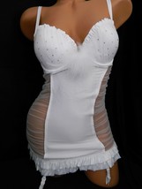 Victoria&#39;s Secret 34B Bustier Corset Dress S Veil Thong+Garter White Bridal I Do - £117.30 GBP