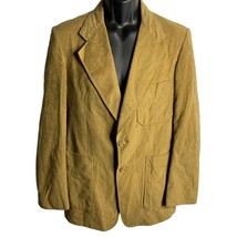 Vintage 60s Microsuede Blazer Sport Coat M Brown Buttons Pocket Lined Union Made - £59.53 GBP