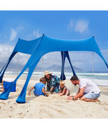 10 X 10 Ft Beach Sunshade Canopy Upf50+ W/ Carry Bag &amp;8 Sandbags &amp;3 Shovels - £97.27 GBP