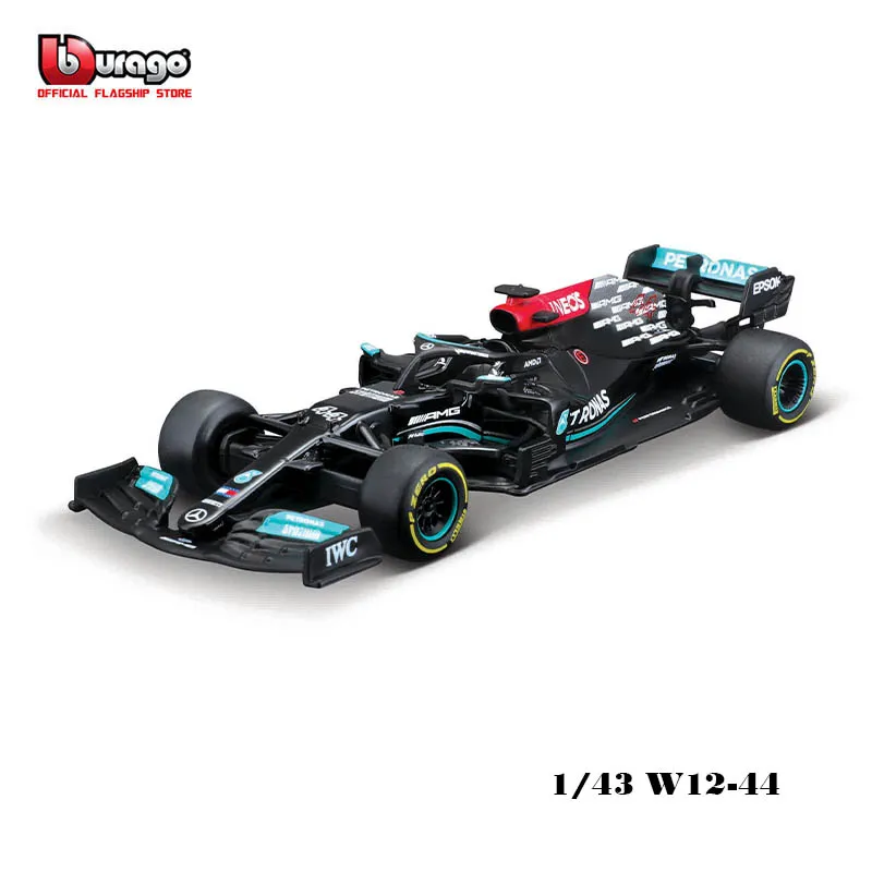 Play Bburago 1:43 2021 Mercedes F1 W12 E Performance #44 #77 Alloy Luxury Vehicl - £45.56 GBP