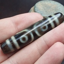 Unique pattern 3 eyes sky earth eyes agate stone dzi bead amulet - $59.80