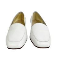 Enzo Angiolini Liberty White Leather Flat Loafers Shoes Slip On Casual Size 8N - £15.69 GBP