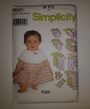 Simplicity 9860 Size xxs-m Babies Layette with Bunting - $12.86