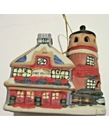2002 Badcock Fire Station House Ceramic Christmas Bell Village Building ... - £3.91 GBP