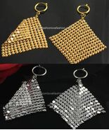 1 Pair Spring Clip-On Silver or Gold Soft Metal Chip Bling Dangle Earrings - €4,28 EUR