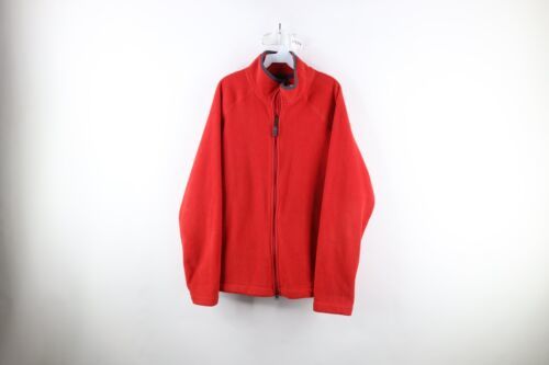Vintage Gap Mens Size XL Faded Blank Full Zip Fleece Jacket Red Polyester - £38.89 GBP