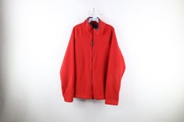 Vintage Gap Mens Size XL Faded Blank Full Zip Fleece Jacket Red Polyester - $49.45