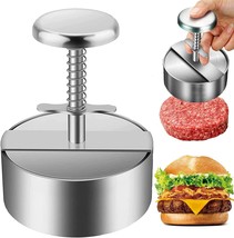 Burger Press,4.13-inch Diameter Adjustable Stainless Steel Circular Non-Stick Ha - £28.52 GBP