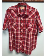 Wrangler Button Up Shirt Mens 2XL Red Western Pearl Snap Rodeo Cowboy Adult - $29.80 CAD