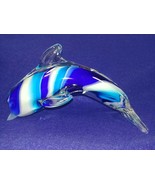 Art Glass Dolphin Paperweight Blue White Hand Made 6&quot; - €42,99 EUR