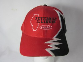 Vintage PETERBILT Illinois Red Baseball Hat Cap One Size 1995 - £17.40 GBP