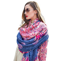 Anyyou 100% Pure Merino Wool Fuscia Pink Poncho Winter Large Scarf Pashmina Shaw - £78.75 GBP+