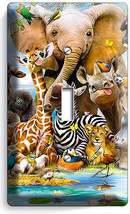 African Jungle Animals 1 Gang Light Switch Wall Plate Baby Nursery Room Hd Decor - £8.03 GBP