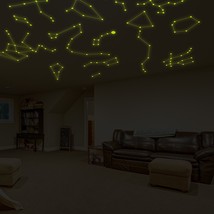 ( 177" x 118") Glowing Vinyl Ceiling Decal Star Map with Lines / Glow in the Dar - £411.18 GBP