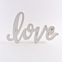LOVE Sign Cursive Shelf Sitter Wooden Letters 12x8&quot; Rustic Wedding Decor White - £3.23 GBP