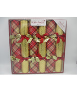 Set of 2 Robin Reed Christmas Crackers Plaid Gold Hat Joke Gift Party Favor - £38.53 GBP