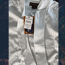 Ariat Short Sleeve Victory Show Shirt White Size 38 New  image 2