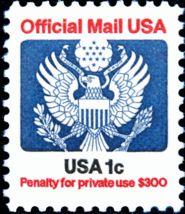 1983 1c Eagle Official Mail USA Red &amp; Blue Scott O127 Mint F/VF NH - $0.99