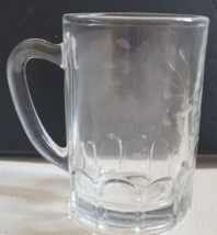 Vintage Small Glass Mug Cut Lear Floral Pattern Whiskey Scotch Beer Wate... - $219.33 MXN