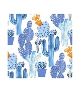 Waverly Inspirations Cotton 18&quot; x 21&quot; Cactus Rose Provence Blue Fat Quarter - $3.95