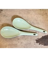 Melamine  Rice Spoon Milanoware Pale Green  8.5” MSS-6 Vintage Set Of 2 - £11.12 GBP