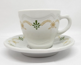 Vintage SHENANGO Coffee Cup &amp; Saucer Floral Wreath Pattern - $14.99