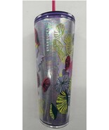 Starbucks Fall 2023 Lilac Jellyfish &amp; Parasols 24 Oz Venti Cold Cup Tumb... - $26.21 CAD