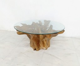 &quot;FREE SHIPPING, 39&quot; Elegant Coffee Table Teak Root and 42&quot; - 1/2 &quot; Glass Top. - £1,437.33 GBP