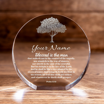 Psalm 1:1-3 Blessed is the Man Circle Cut Crystal Personalized Christian - £78.43 GBP+