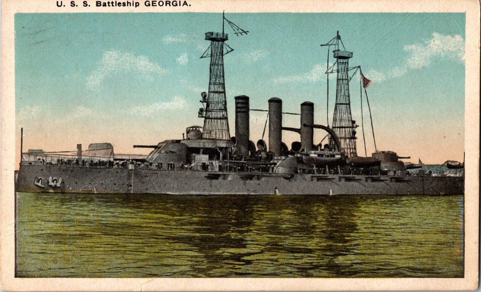 Primary image for Vtg Postcard U.S.S. Battleship Georgia, US Navy, Postmarked 1926