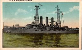 Vtg Postcard U.S.S. Battleship Georgia, US Navy, Postmarked 1926 - £5.83 GBP