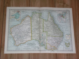 1897 Antique Dated Map Of Australia / Melbourne Sydney Inset Maps - £21.10 GBP