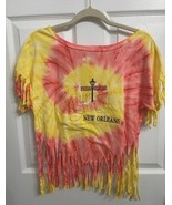 New Orleans Bourbon Street tie dye fringe Mardi Gras shirt One Size Party - £7.46 GBP