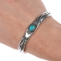 6 3/8&quot; 20&#39;s-30&#39;s Ingot Silver Navajo turquoise cuff bracelet - £791.61 GBP