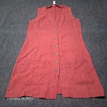 The Territory Ahead Linen Dress Women Size 8 Red Sleeveless Button Front... - $21.59