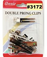 ANNIE DOUBLE PRONG CLIPS #3172 10 PCS SMALL SILVER CLIPS - $1.39