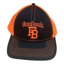Facebook Snapback Baseball Hat Black &amp; Neon Orange Mesh Back - $18.55