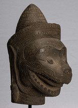 Ancien Khmer Pierre Koh Ker Style Yaksha Singe Temple Guardian - 46cm/18 &quot; - $2,821.22