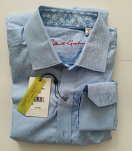 Robert Graham Men Size S Dress Shirt Blue with Paisley Graphics  - $94.09