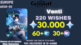 Genshin Impact | Venti, 30000 GEMS, 220 + WISHES | EUROPE-show original ... - $32.37