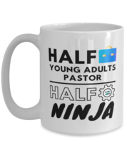 Young Adults Pastor Coffee Mug - 15 oz Funny Tea Cup For Office Friends  - $14.95