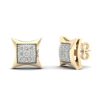 10K Yellow Gold 1/20ct TDW Kite Shape Diamond Stud Earrings - £134.30 GBP