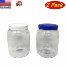 2 Pack of 40oz Plastic Jars With Lids,  Airtight Container for Food Storage - $9.89