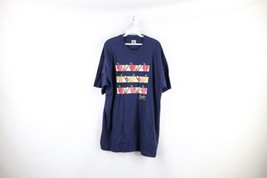 Vintage 90s Streetwear Mens XL Faded Spell Out Teacher Apple T-Shirt Blue USA - £27.57 GBP