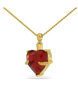Red Heart Gold Steel Keepsake Pendant/Necklace Funeral Cremation Urn - $140.42 CAD
