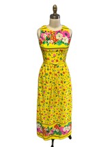 VTG 1970s A California Poppy Nylon Knit Maxi Dress Self Belt Pockets Res... - $88.11